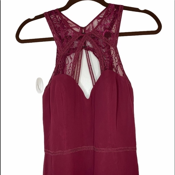 Hayley Paige Occasions Lace & Chiffon Halter Gown - Picture 3 of 8